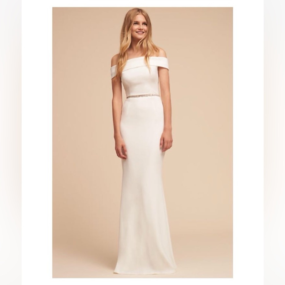 Katie May off the shoulder ivory bridal dress (hemmed for 5’0 height)